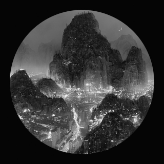 Illustration for article titled Images of a massive, futuristic Megacity glittering in the night